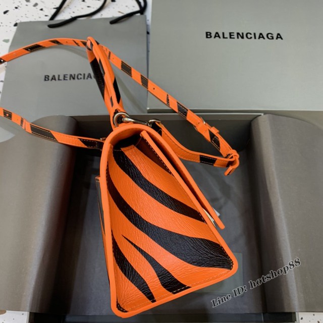 Balenciaga專櫃新款小號手提肩背女包原單沙漏包 巴黎世家虎紋沙漏包 fyj1427